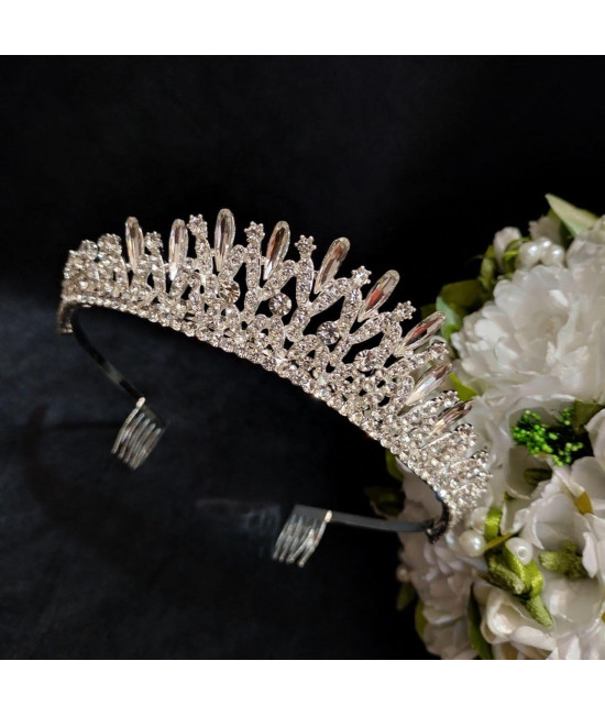 Вишукана діадема з камінням SWAROVSKI, срібло