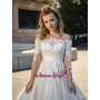 Мереживне весільне плаття А-силует із завищеною талією 1627